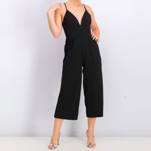 Emerald Sundae Pants - Emerald Sundae Jumpsuit V-Neck Black Lace Racerback Flare Bottoms